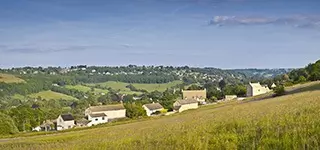 view over the fields in the cotswolds